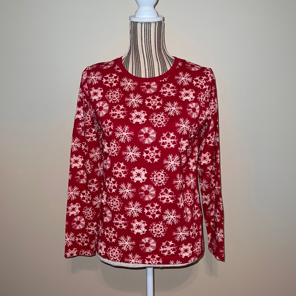 Lands’ End Women’s Petite Relaxed Supima Cotton Long Sleeved Crewneck T-Shirt